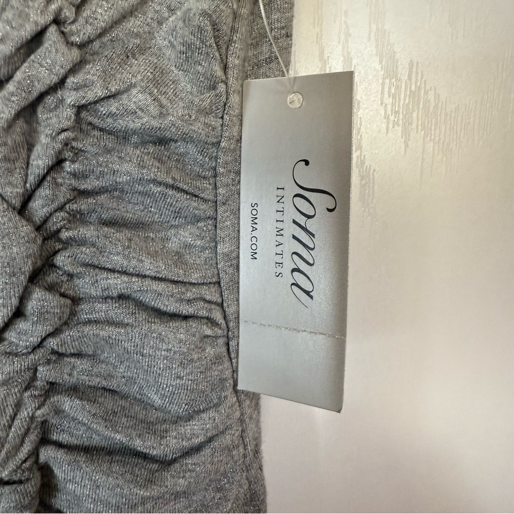 NWT Soma Cool Days Origami Shimmer Lounge Dress Gray Small Comfy Stretch Fairy - Picture 4 of 7